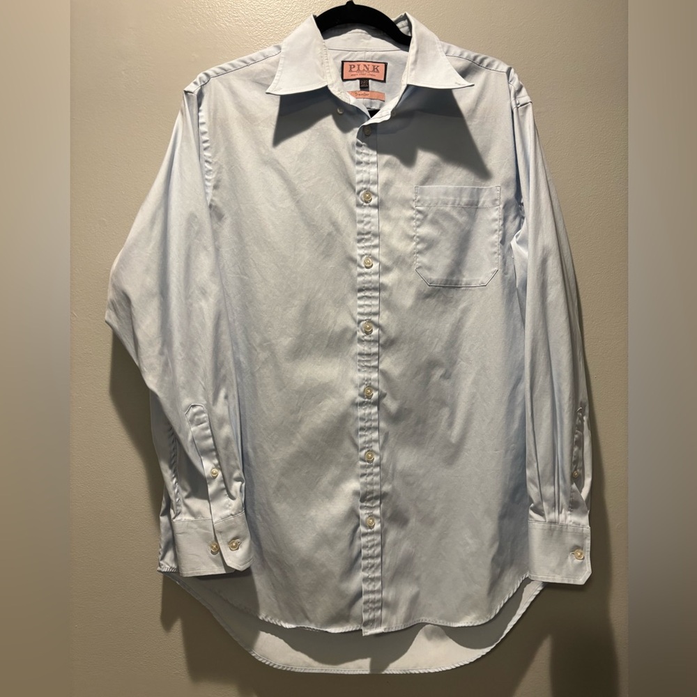 Thomas Pink Traveller Men’s Dress Shirt – 16.5 / 34.5 – Light Blue